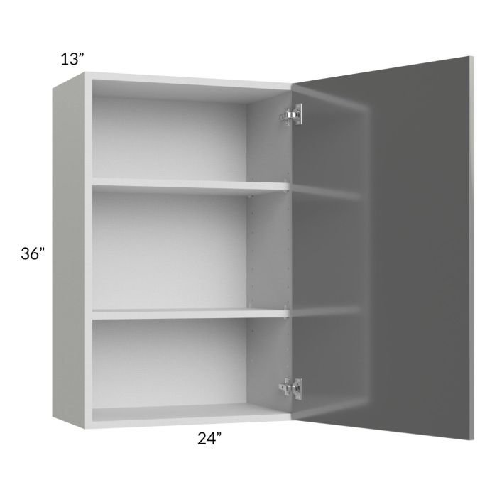 Milan Grey Gloss 24x36 Wall Cabinet (1 door)