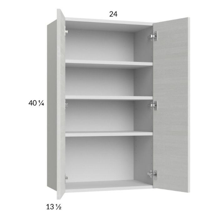 Euro White Grain 24x40-1/4 Wall Cabinet