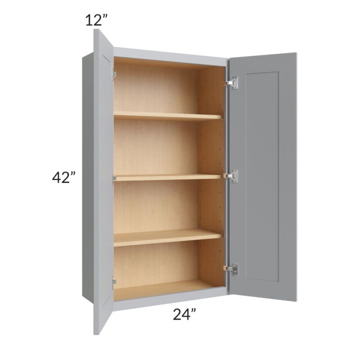 Asheville Grey Shaker 24x42 Wall Cabinet