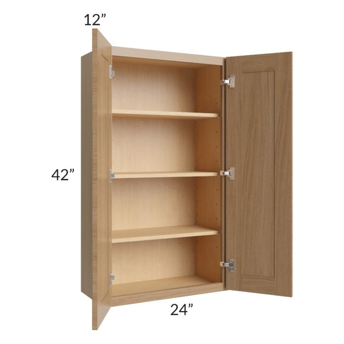 Asheville Rift Oak Shaker 24x42 Wall Cabinet