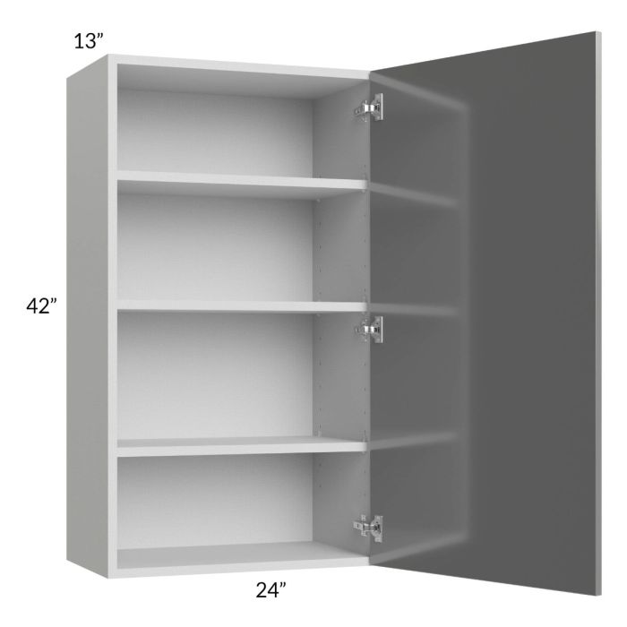 Milan Grey Gloss 24x42 Wall Cabinet (1 door)