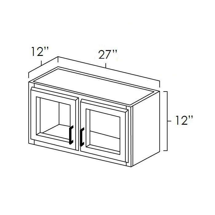 Biscotti Caf?? Glazed 27x12 Decorative Wall Cabinet with Beveled Glass