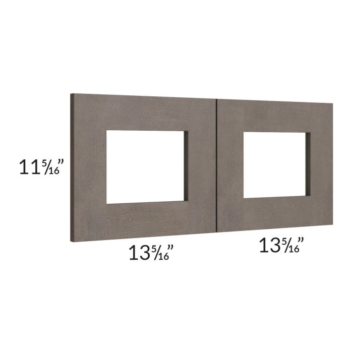 Natural Grey Shaker 27x12 Glass Door Only with Glass Included