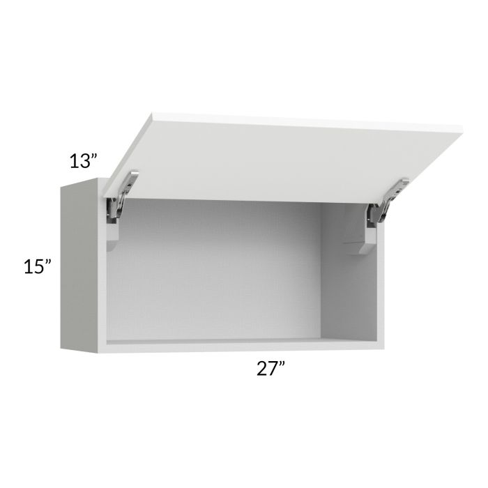 Milan White Matte 27x15 Lift-Up Door Wall Cabinet