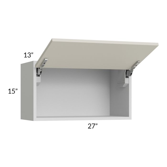 Milan Beige Matte 27x15 Lift-Up Door Wall Cabinet