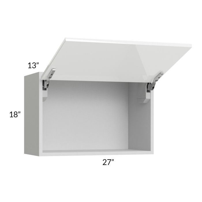 Milan White Gloss 27x18 Lift-Up Door Wall Cabinet