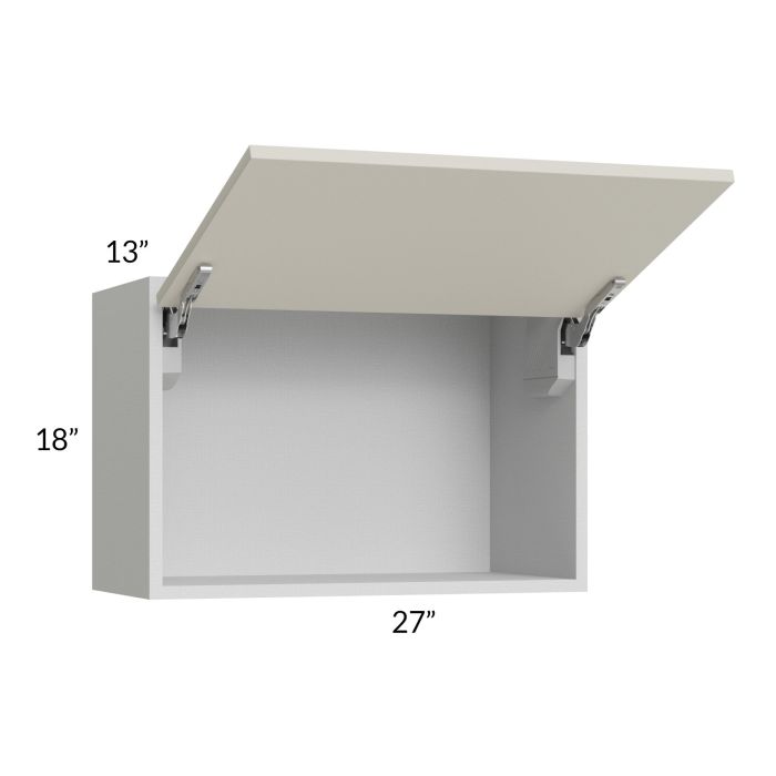 Milan Beige Matte 27x18 Lift-Up Door Wall Cabinet