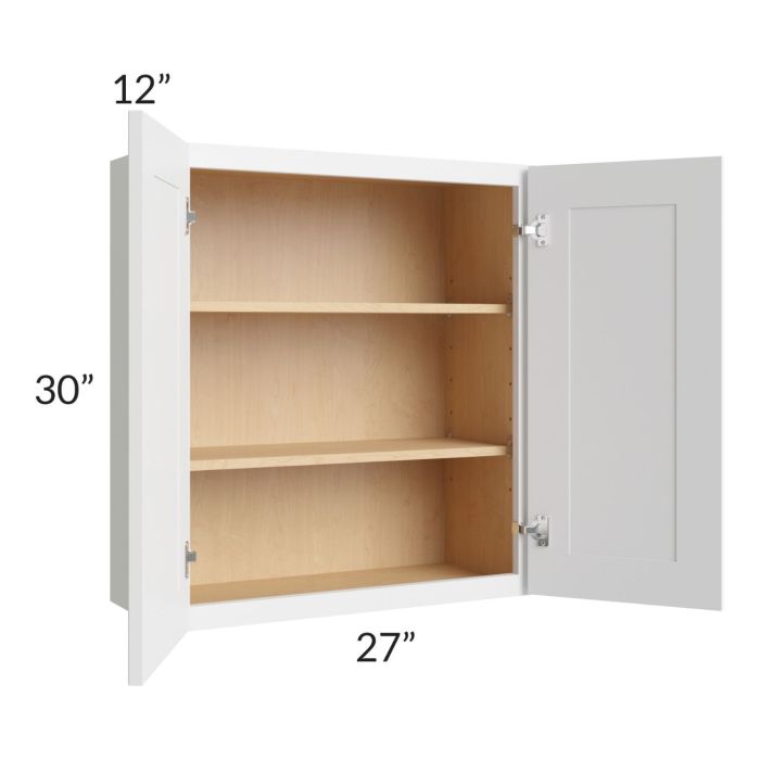 Stratton White Shaker 27x30 Wall Cabinet