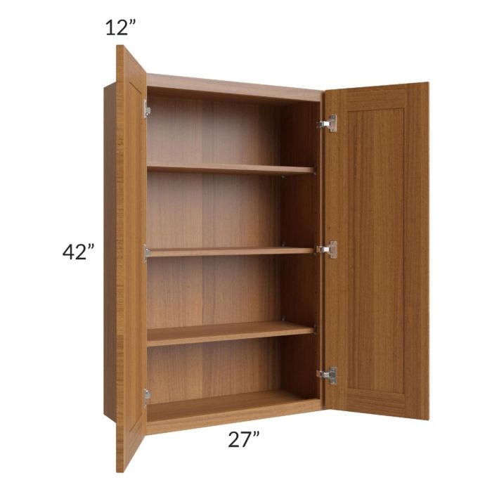 Artisan Walnut Shaker 27x42 Wall Cabinet