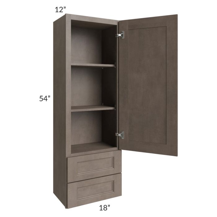 Providence Natural Grey 18x54 Wall Cabinet With Drawers