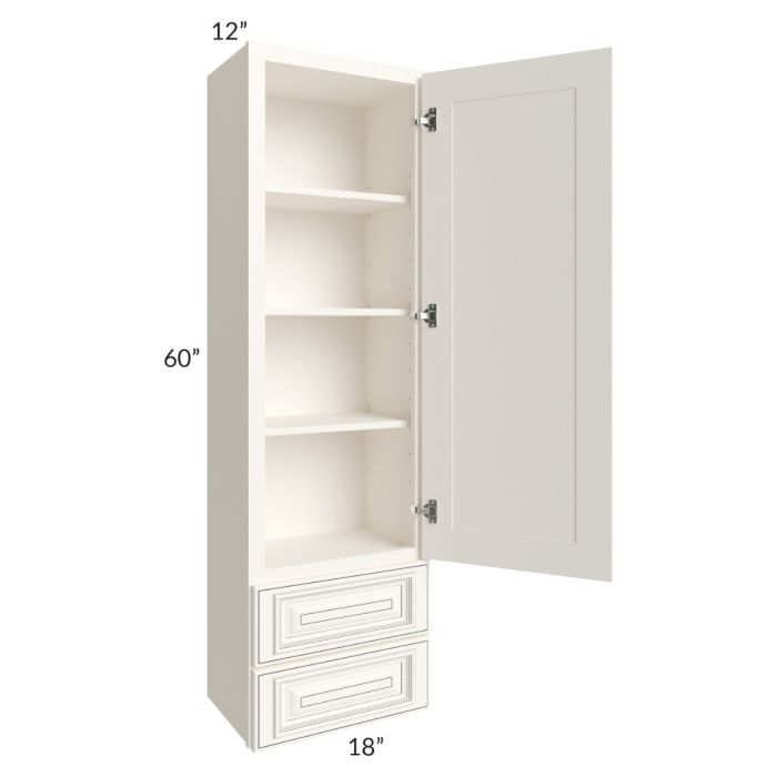 Signature Vanilla 18x60 Wall Cabinet with 2 Drawers