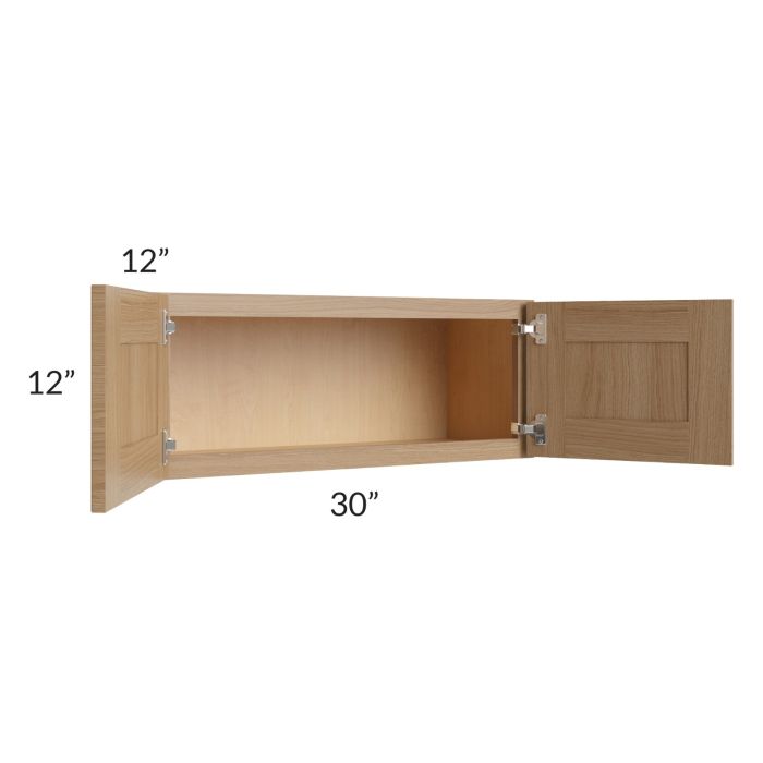 Asheville Rift Oak Shaker 30x12 Wall Cabinet