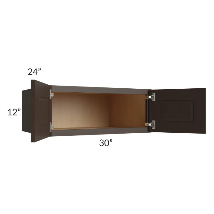Southport Espresso Shaker 30x12x24 Wall Cabinet