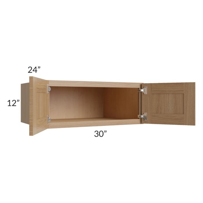 Asheville Rift Oak Shaker 30x12x24 Wall Cabinet
