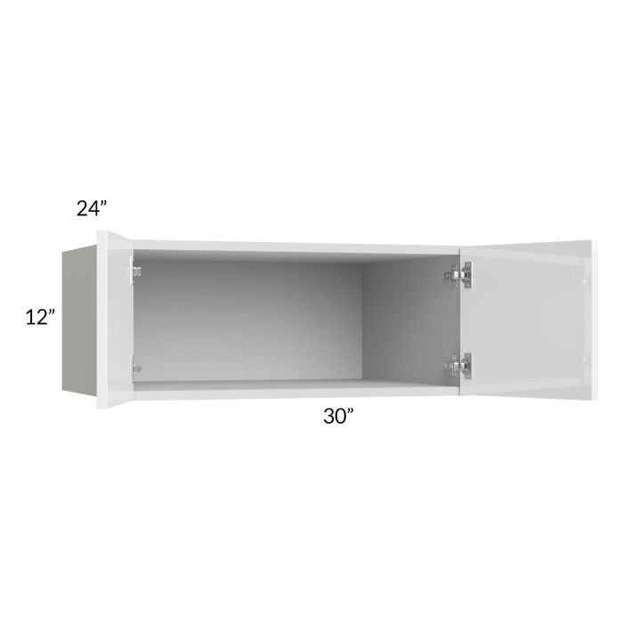 Milan White Gloss 30x12x24 Wall Cabinet