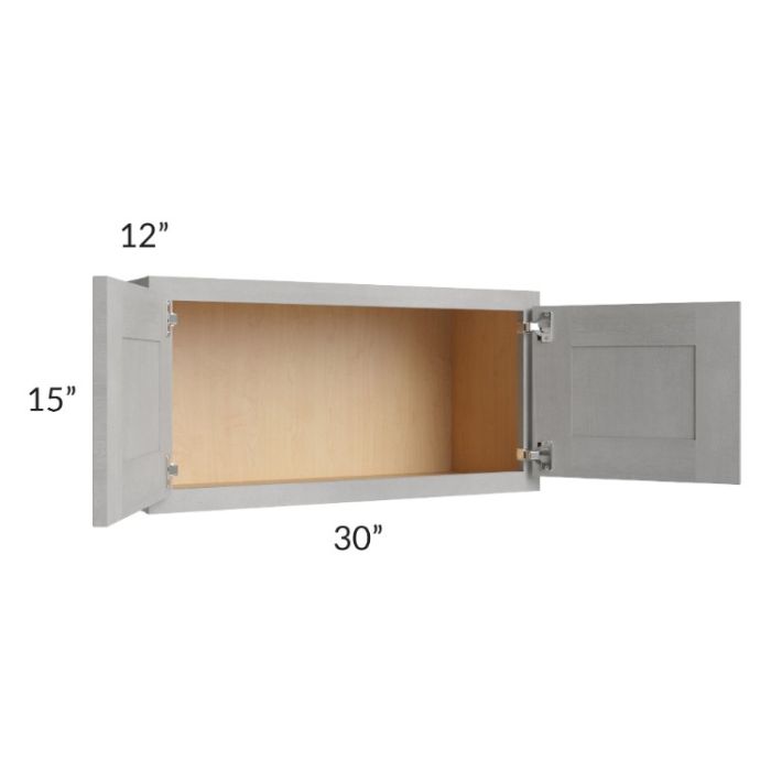 Gramercy Grey Mist 30x15 Wall Cabinet