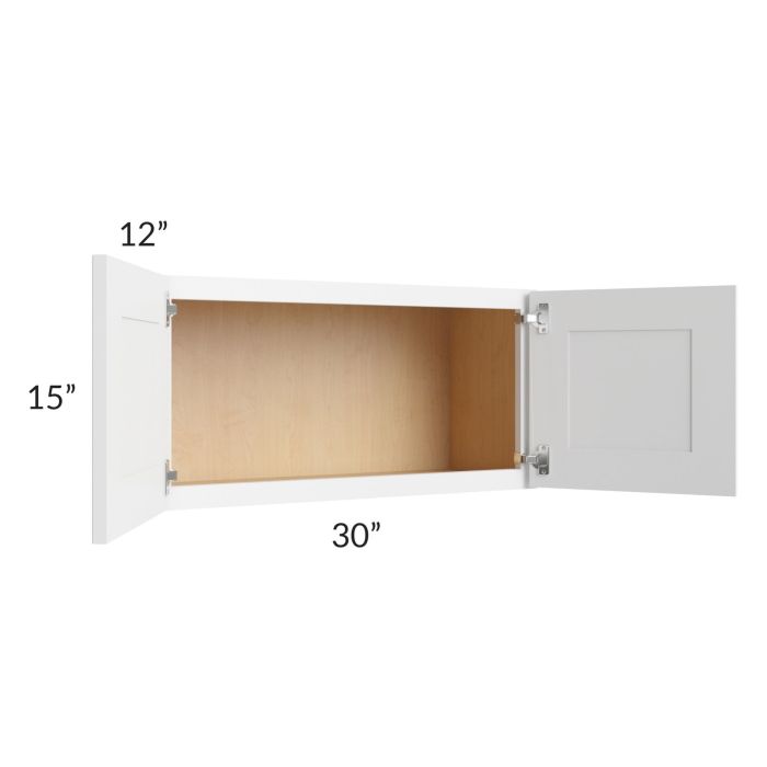 Alpine White Shaker 30x15 Wall Cabinet 