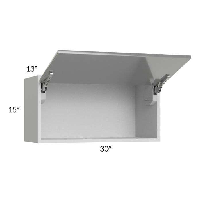 Milan Grey Gloss 30x15 Lift-Up Door Wall Cabinet