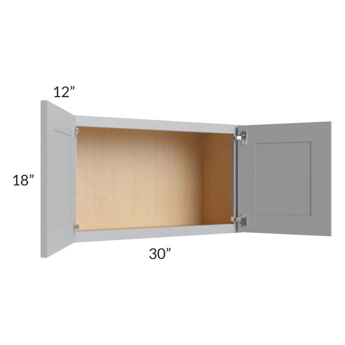 Asheville Grey Shaker 30x18 Wall Cabinet
