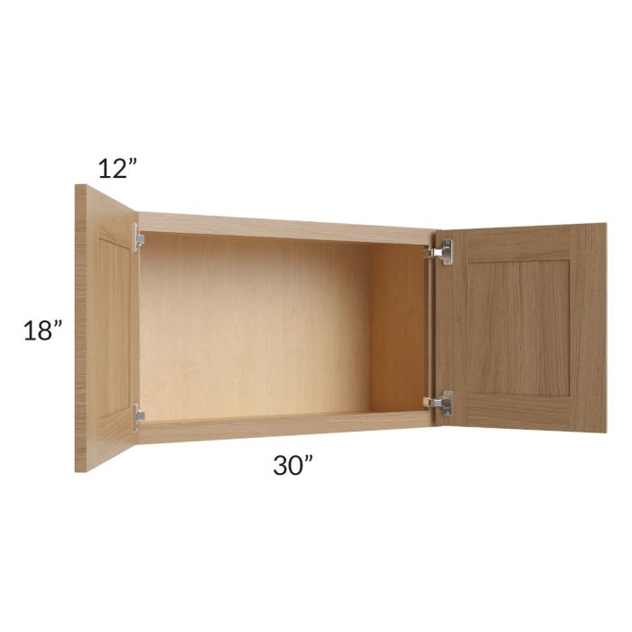 Asheville Rift Oak Shaker 30x18 Wall Cabinet