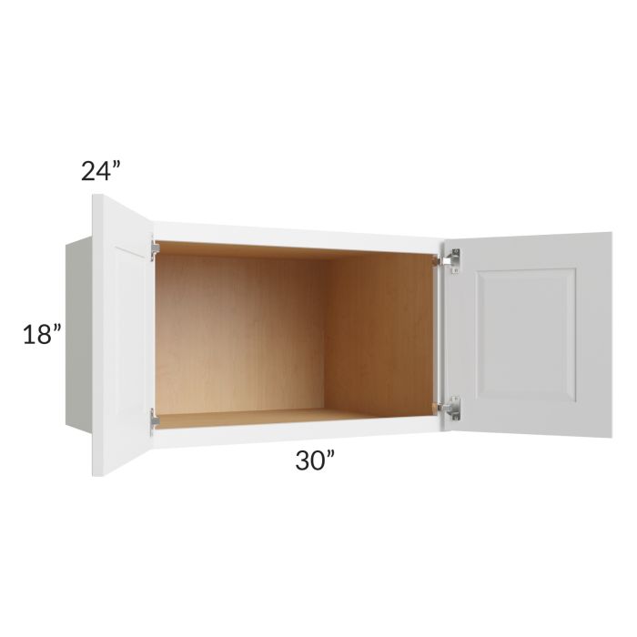 Southport White Shaker 30x18x24 Wall Cabinet