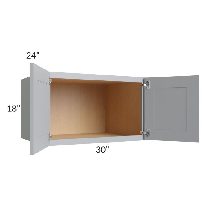 Asheville Grey Shaker 30x18x24 Wall Cabinet