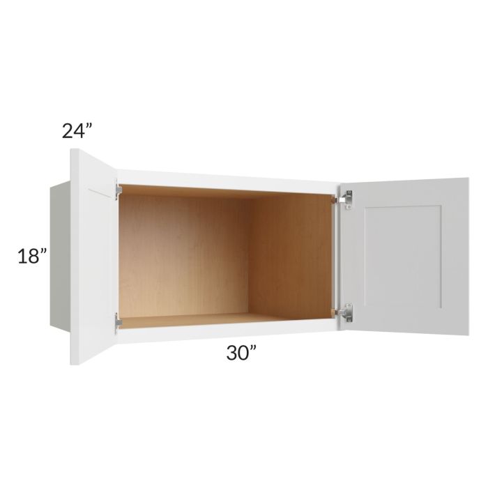 Asheville White Shaker 30x18x24 Wall Cabinet