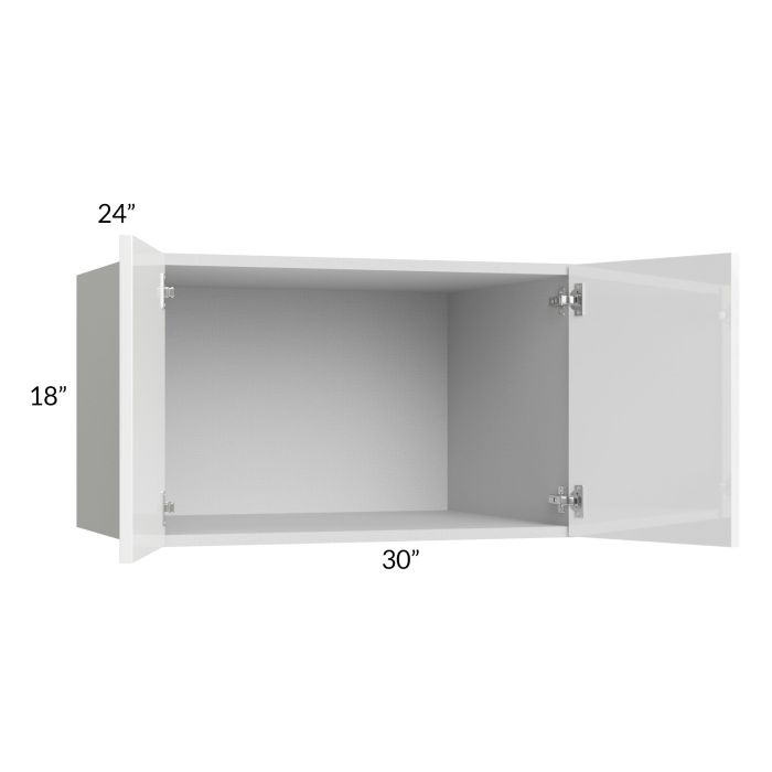 Milan White Gloss 30x18x24 Wall Cabinet