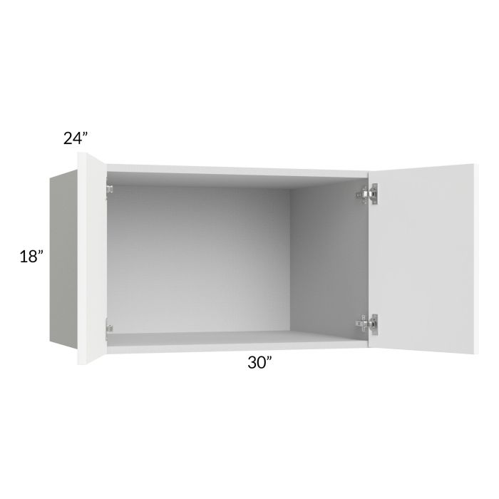 Milan White Matte 30x18x24 Wall Cabinet