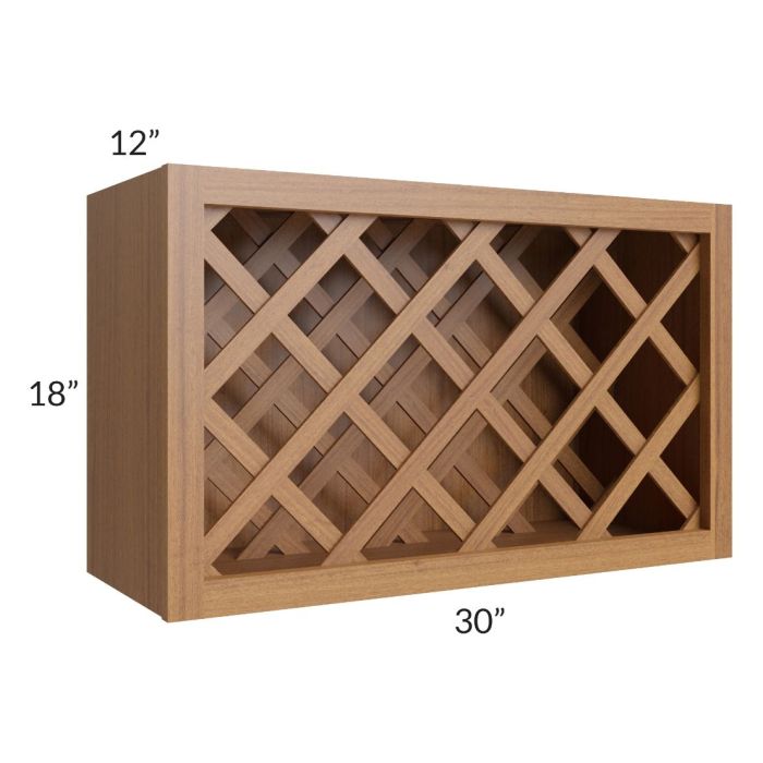 Artisan Walnut Shaker 30x18 Wine Rack Cabinet