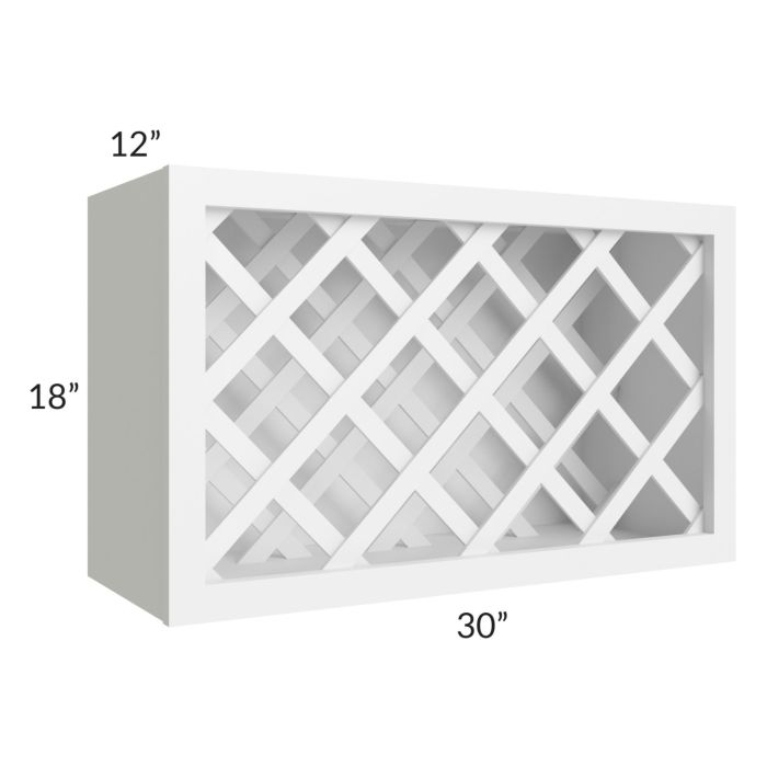 Alpine White Shaker 30x18 Wine Rack Cabinet