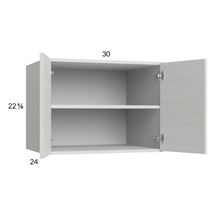Euro White Grain 30x22-5/8x24 Wall Cabinet
