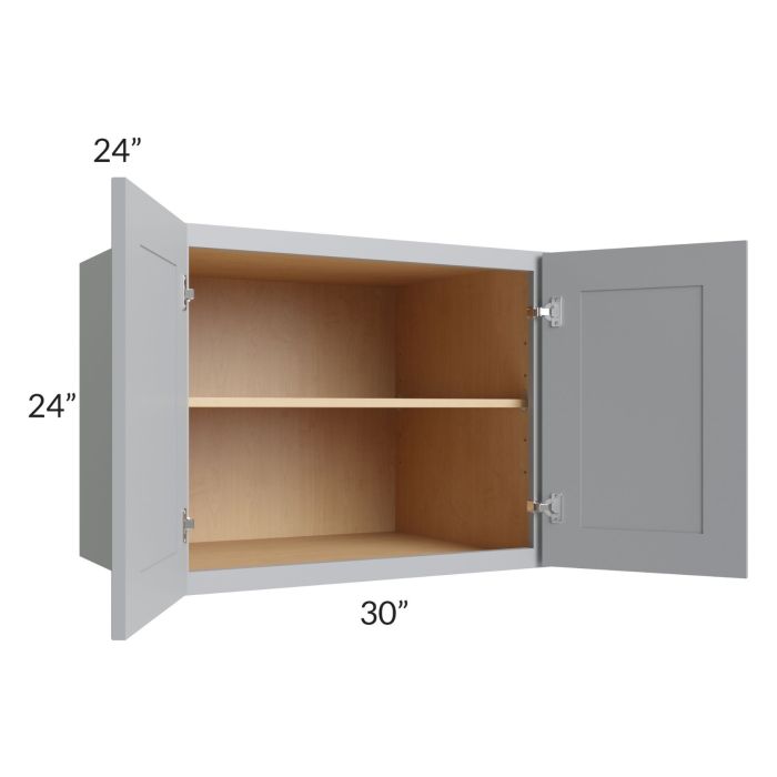 Asheville Grey Shaker 30x24x24 Wall Cabinet