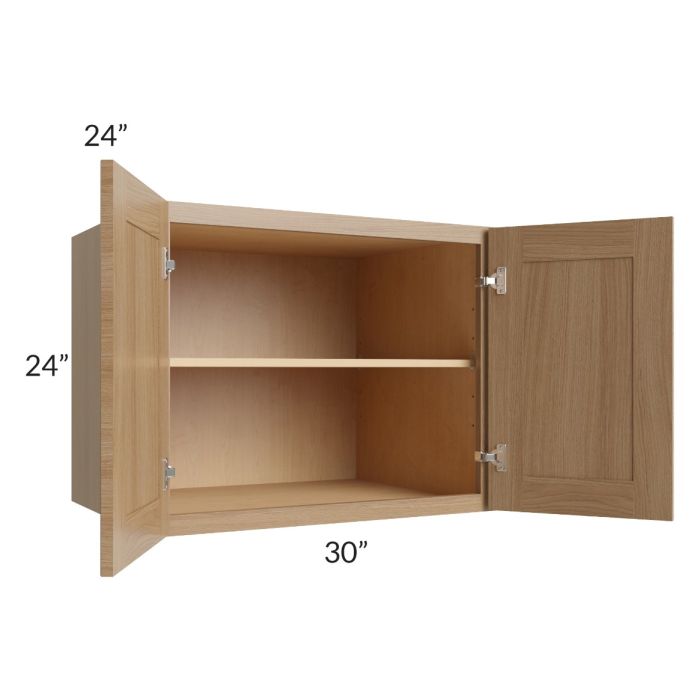 Asheville Rift Oak Shaker 30x24x24 Wall Cabinet
