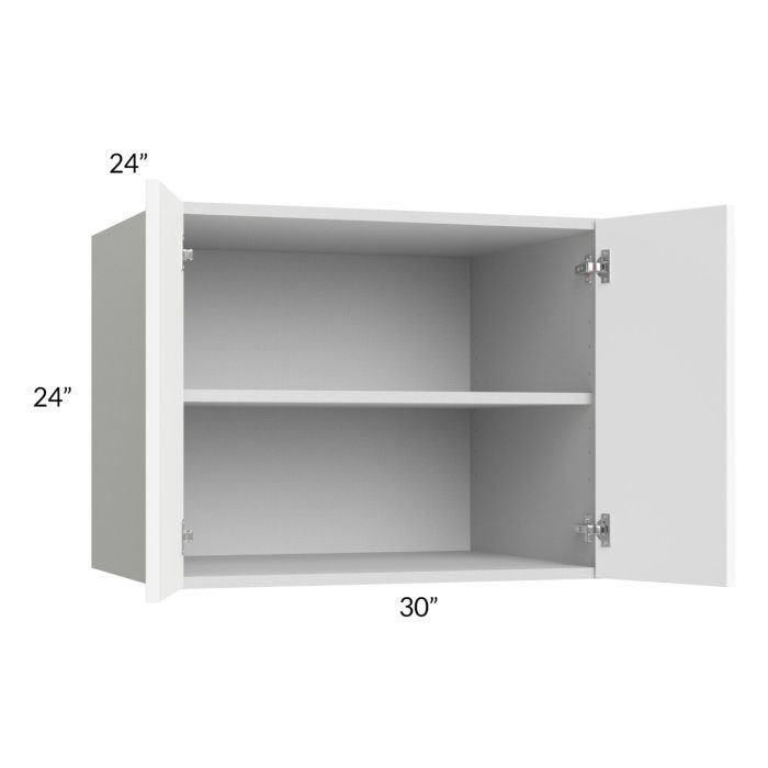 Milan White Matte 30x24x24 Wall Cabinet