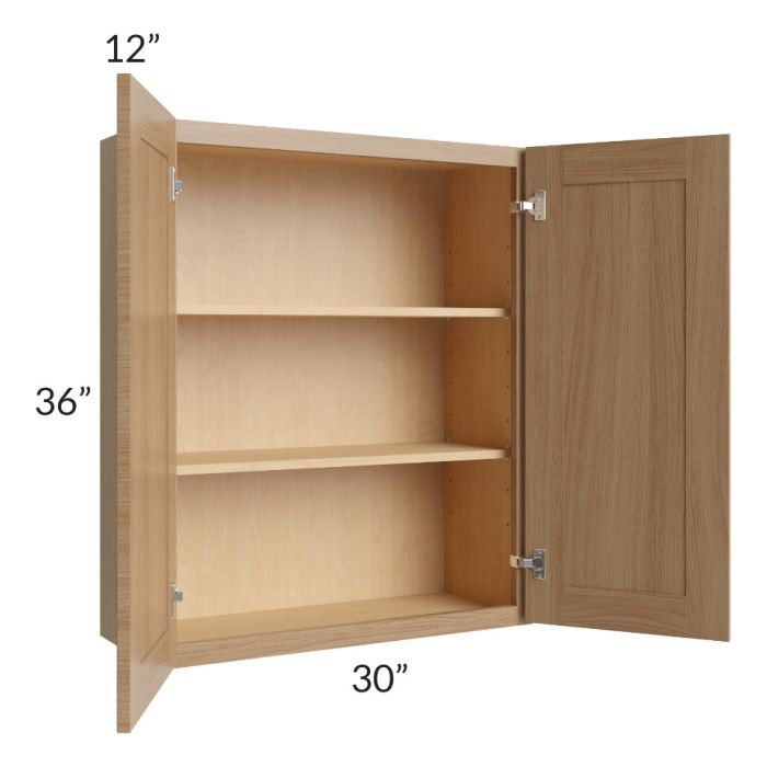 Asheville Rift Oak Shaker 30x36 Wall Cabinet