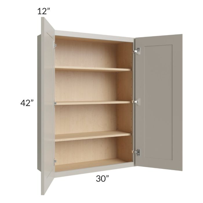 Stratton Light Grey Shaker 30x42 Wall Cabinet