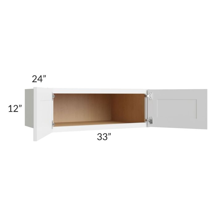 Stratton White Shaker 33x12x24 Wall Cabinet