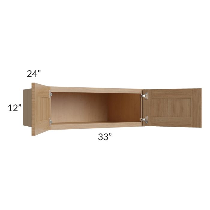 Asheville Rift Oak Shaker 33x12x24 Wall Cabinet