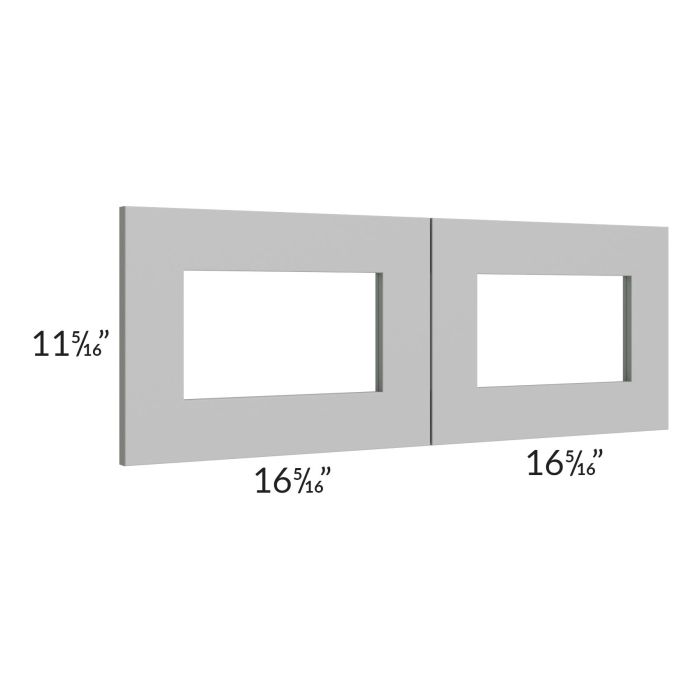 Pewter Grey Shaker 33x12 Glass Door Only with Glass Included