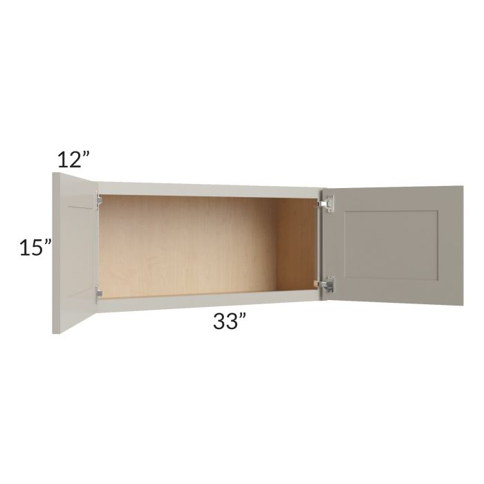Stratton Light Grey Shaker 33x15 Wall Cabinet