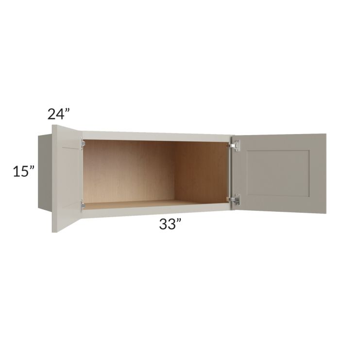 Stratton Light Grey Shaker 33x15x24 Wall Cabinet