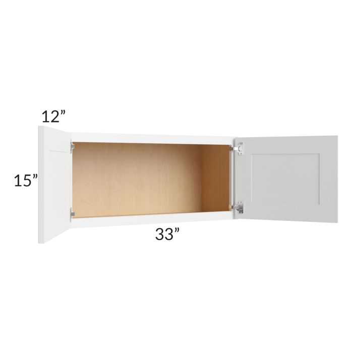 Alpine White Shaker 33x15 Wall Cabinet