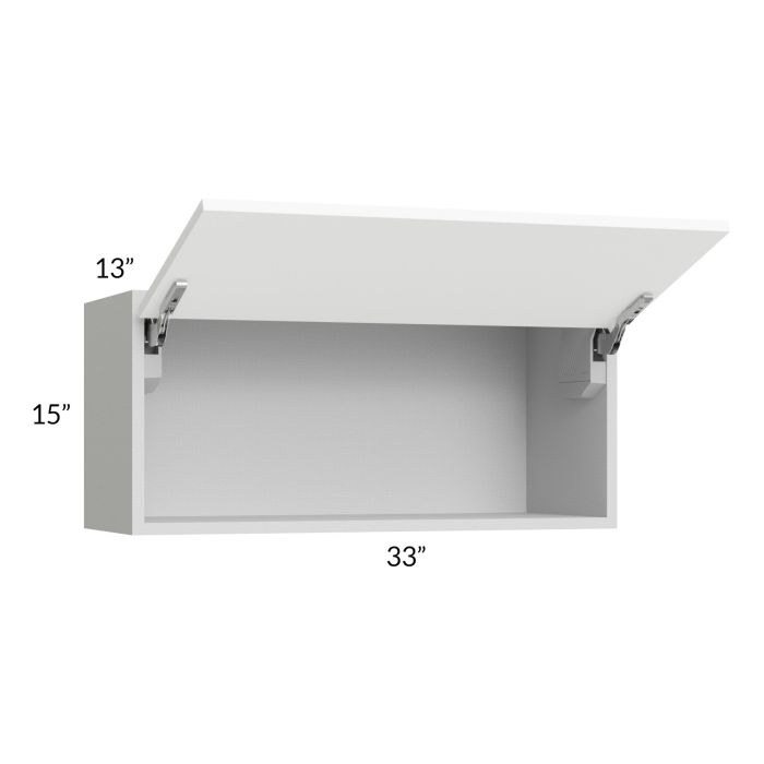 Milan White Matte 33x15 Lift-Up Door Wall Cabinet