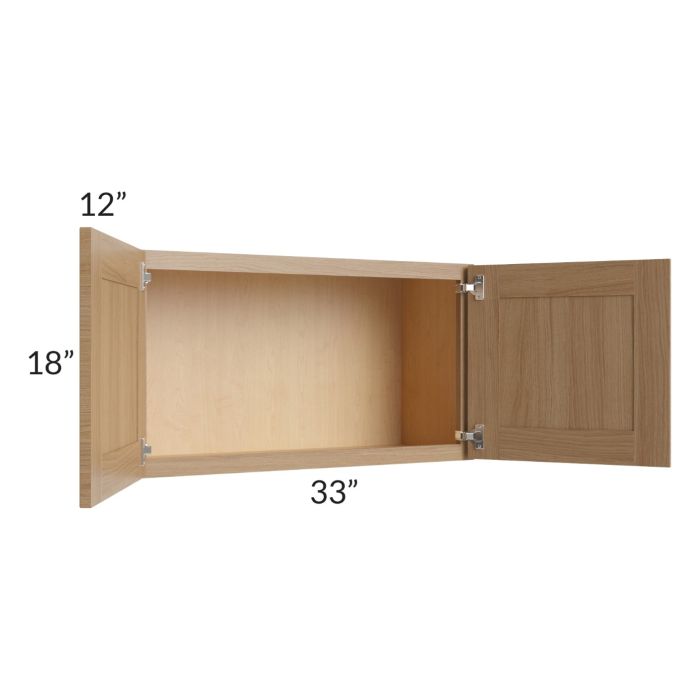 Asheville Rift Oak Shaker 33x18 Wall Cabinet