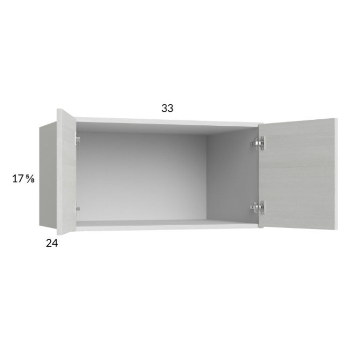 Euro White Grain 33x17-5/8x24 Wall Cabinet