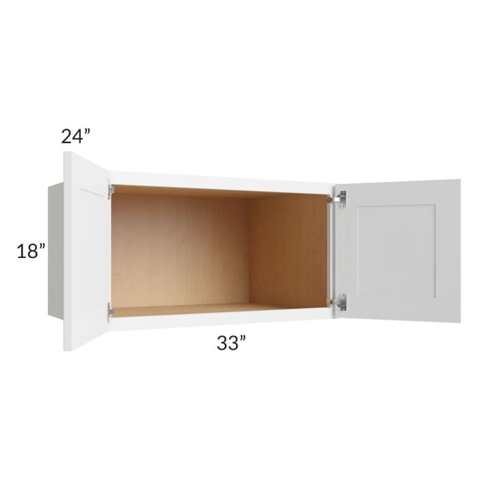 Alpine White Shaker 33x18x24 Wall Cabinet