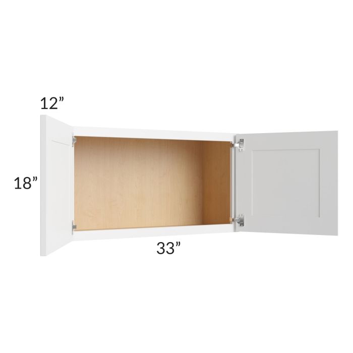 Alpine White Shaker 33x18 Wall Cabinet 