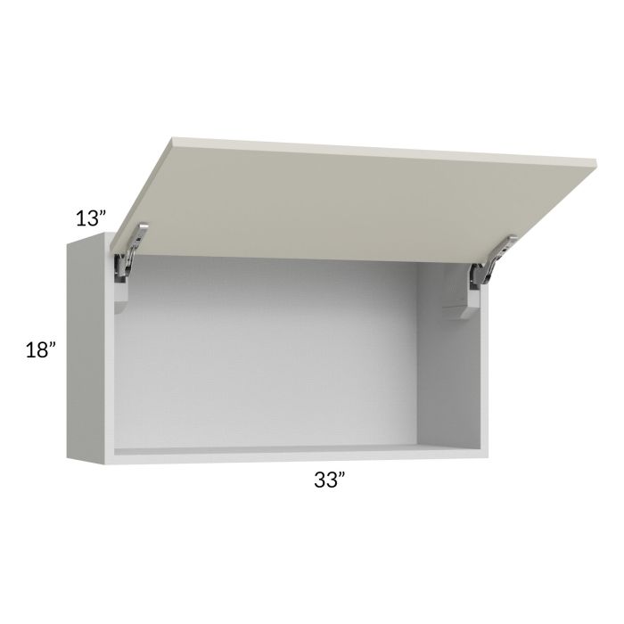 Milan Beige Matte 33x18 Lift-Up Door Wall Cabinet