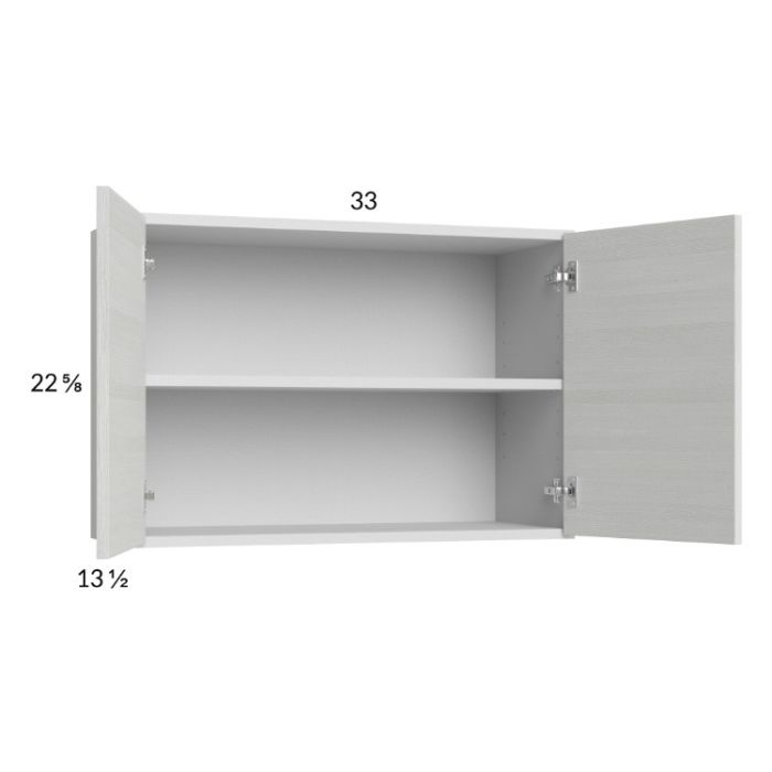 Euro White Grain 33x22-5/8 Wall Cabinet